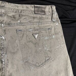 NEW WOMEN'S GUESS BRITTNEY ANKLE SKINNY ZEBRA PRINT JEANS 28